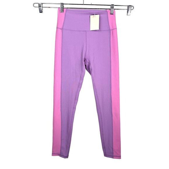 WILO Color Block Ribbed legging pink core sz M - Picture 1 of 8